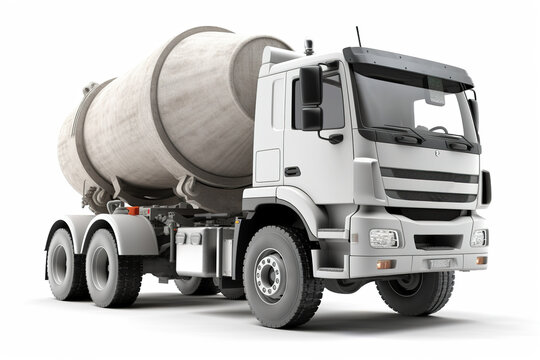 concrete truck isolated on white background. Generated by AI