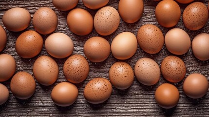 Chicken eggs seamless background. Top view, AI generated