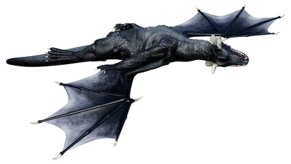 3D Rendering Fairy Tale Dragon on White