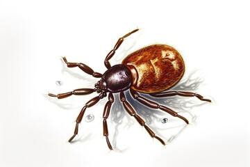 deer tick isolated on white background. Generated by AI