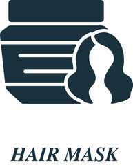 Hair mask icon. Monochrome simple sign from beauty and personal care collection. Hair mask iron icon for logo, templates, web design and infographics.