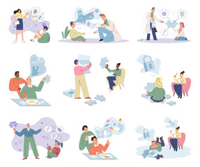 Counselling assistance of a psychologist. Patients problem. Psychologist has an individual meeting with her patient. Psychotherapists, psychologists work with mental health of clients, patients