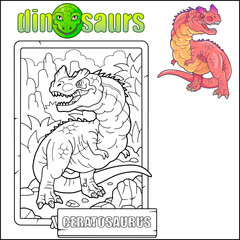 prehistoric dinosaur ceratosaurus coloring book - 601049478
