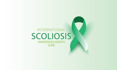 Scoliosis awareness month june. background, banner, card, poster, template. Vector illustration.