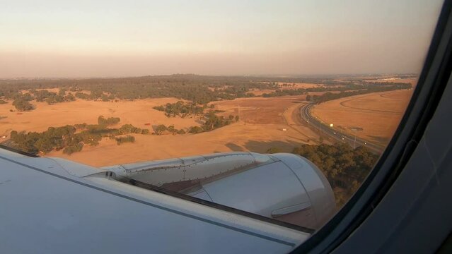 A321 landing runway 16 at Melbourne showing eerie bush fire light