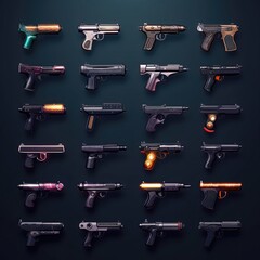 Obraz premium firearm pistol weapon game ai generated