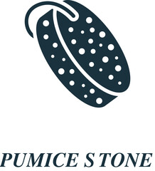 Pumice stone icon. Monochrome simple sign from beauty and personal care collection. Pumice stone icon for logo, templates, web design and infographics.