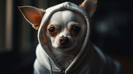 Chihuahua in hoodie Generative AI