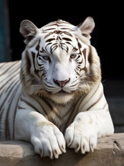Fototapeta na wymiar White bengal tiger looking at the camera