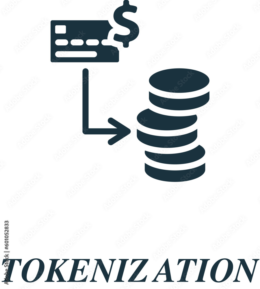 Aufkleber tokenization icon. monochrome simple sign from blockchain collection. tokenization icon for logo, te