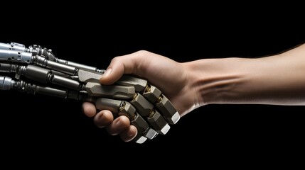 Naklejka premium Partnership between Humans and Artificial Intelligence