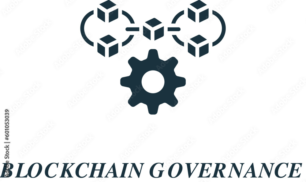 Poster blockchain governance icon. monochrome simple sign from blockchain collection. blockchain governance
