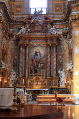 Fototapeta na wymiar Santi Ambrogio e Carlo al Corso Basilica Interior Chapel View in Rome, Italy