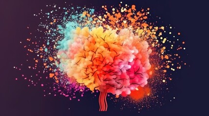 Human brain explosion - idea, knowledge and creativity generated