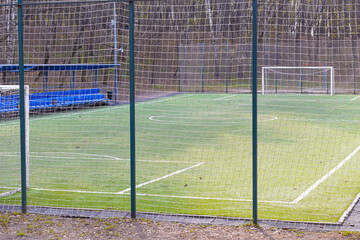 Fototapeta premium safety net on an empty football field