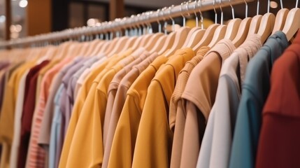 Clothes hanging on a rack