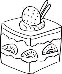 Strawberry cake sketch