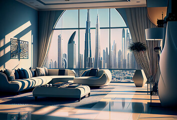  modern living room interior mock up, modern furniture and trendy home accessories