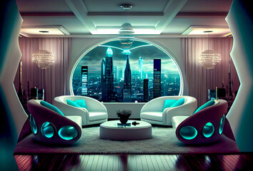  modern living room interior mock up, modern furniture and trendy home accessories