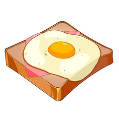 Fried Eggs and Ham on Toast