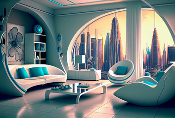  modern living room interior mock up, modern furniture and trendy home accessories