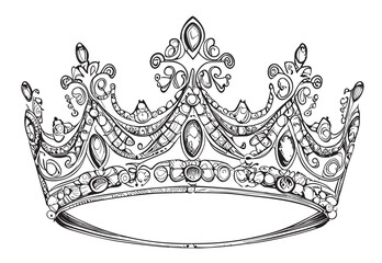 Tiara hand drawn sketch in doodle style illustration © BigJoy