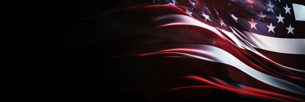 Ai generated illustration of symbol or icon of flag of the USA dark background