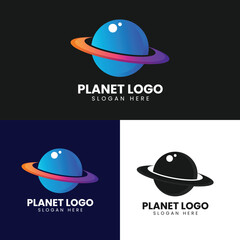 planet logo design, vector planet icon design