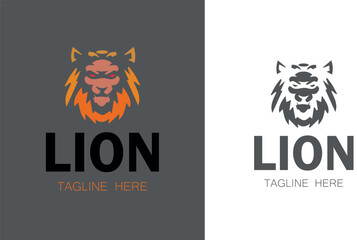 lion logo design for company and business 