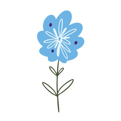 Cartoon blue flower sign logo