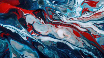 Blue abstract pattern, spray painting pattern, style of flowing Organic form, blue and black intersect, a little red and white. Generative AI