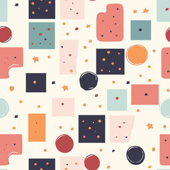 Milky Way Geometric: A Peaceful Design of Squares and Circles in Pastel Colors