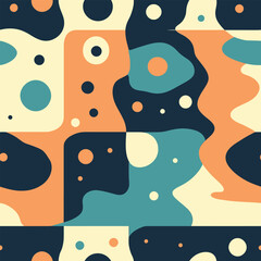 Fototapeta premium Pastel Liquid Dreams: A Seamless Pattern of Lakes and Ponds in Soft Hues