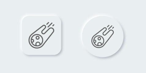 Fototapeta premium Comet line icon in neomorphic design style. Meteorite signs vector illustration.