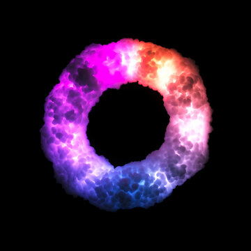 RGB light colored neon cloud circle
