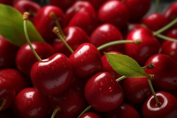 fresh cherries. Generative AI.
