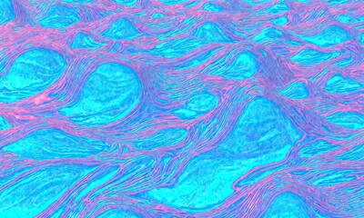 Seamless 80s holographic pink and blue frosted molten waves background texture. iridescent abstract neon webpunk or vaporwave aesthetic surreal wavy marble pattern. generative ai, generative, ai