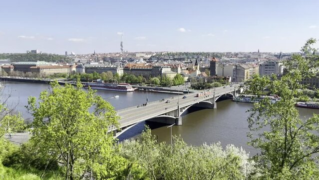 Panorama of the Vltava and Prague