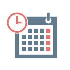 calendar flat icon, calendar vector color symbols