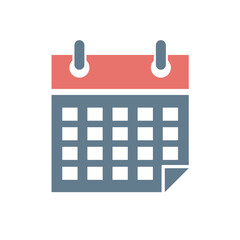 calendar flat icon, calendar vector color symbols