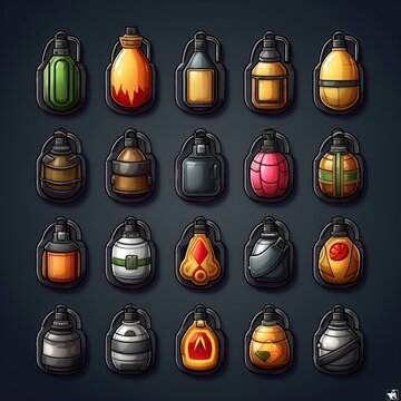 metal grenade weapon game ai generated