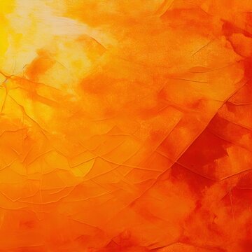 Vibrant Citrus Dreams: Orange Abstract Expressionist Painting