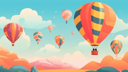 Fototapeta premium Hot air balloon festival banner