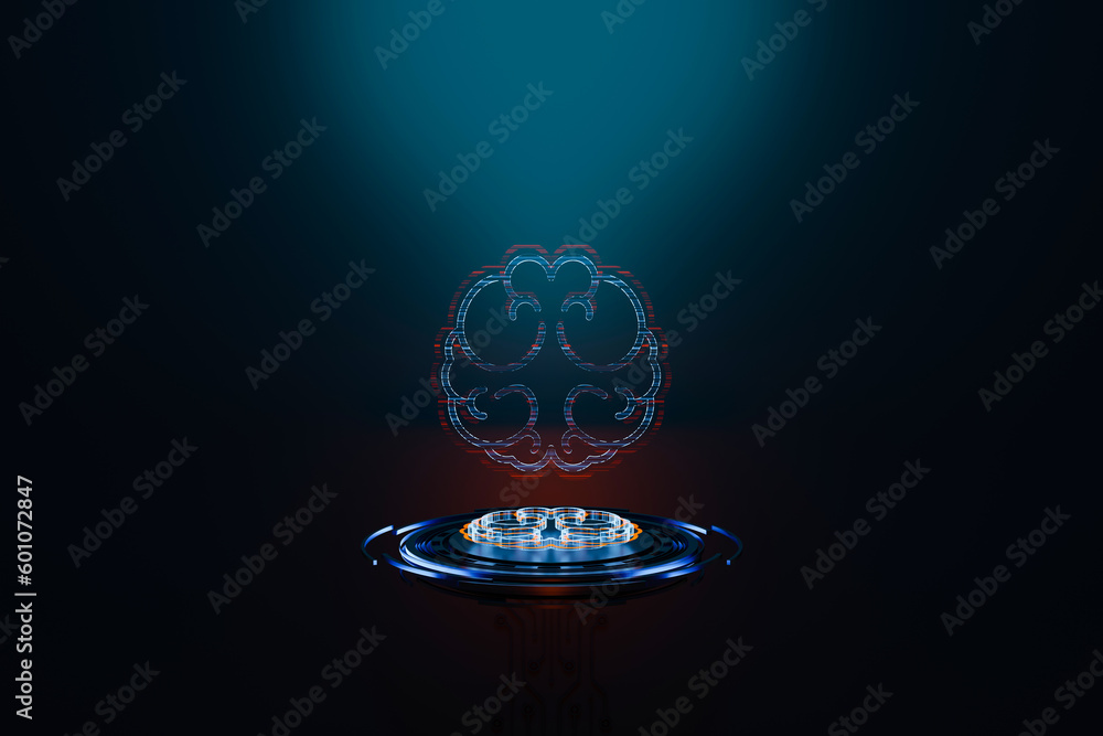 Aufkleber artificial intelligence machine learning business internet technology concept. circuit board in shap