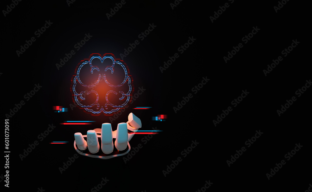 Aufkleber artificial intelligence machine learning business internet technology concept. circuit board in shap