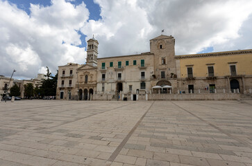 RUVO DI PUGLIA, ITALY, JULY 10, 2022 - Matteotti square with Melodia castle and SS. Redentore...