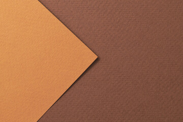 Fototapeta premium Rough kraft paper background, paper texture different shades of brown. Mockup with copy space for text