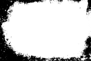 Grunge border texture background. Abstract frame overlay. PNG graphic illustration with transparent background.