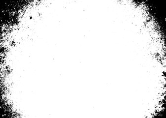 Grunge border texture background. Abstract frame overlay. PNG graphic illustration with transparent background.