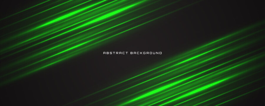 3D green black techno abstract background overlap layer on dark space with lights motion decoration concept. Modern graphic design element glowing style for banner, flyer, card, or brochure cover